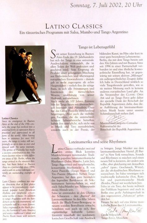 Prensa Classic Berlin Open Air Programm 2002